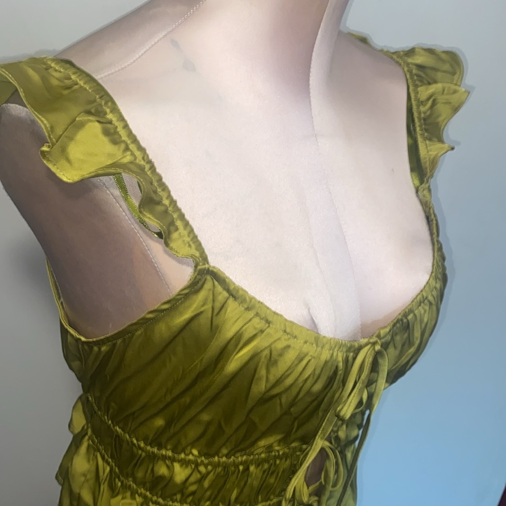 Mixed Threads Ruffle Tie Front Blouse - Picture 2 of 7